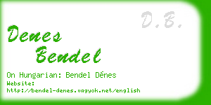 denes bendel business card
